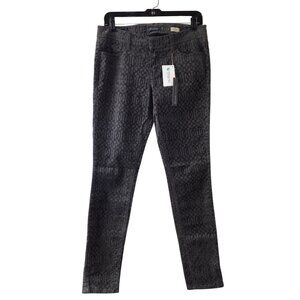 NWT Level 99 Jeans Women’s 29 Gray Liza Skinny Contrast Geometric Print Pants